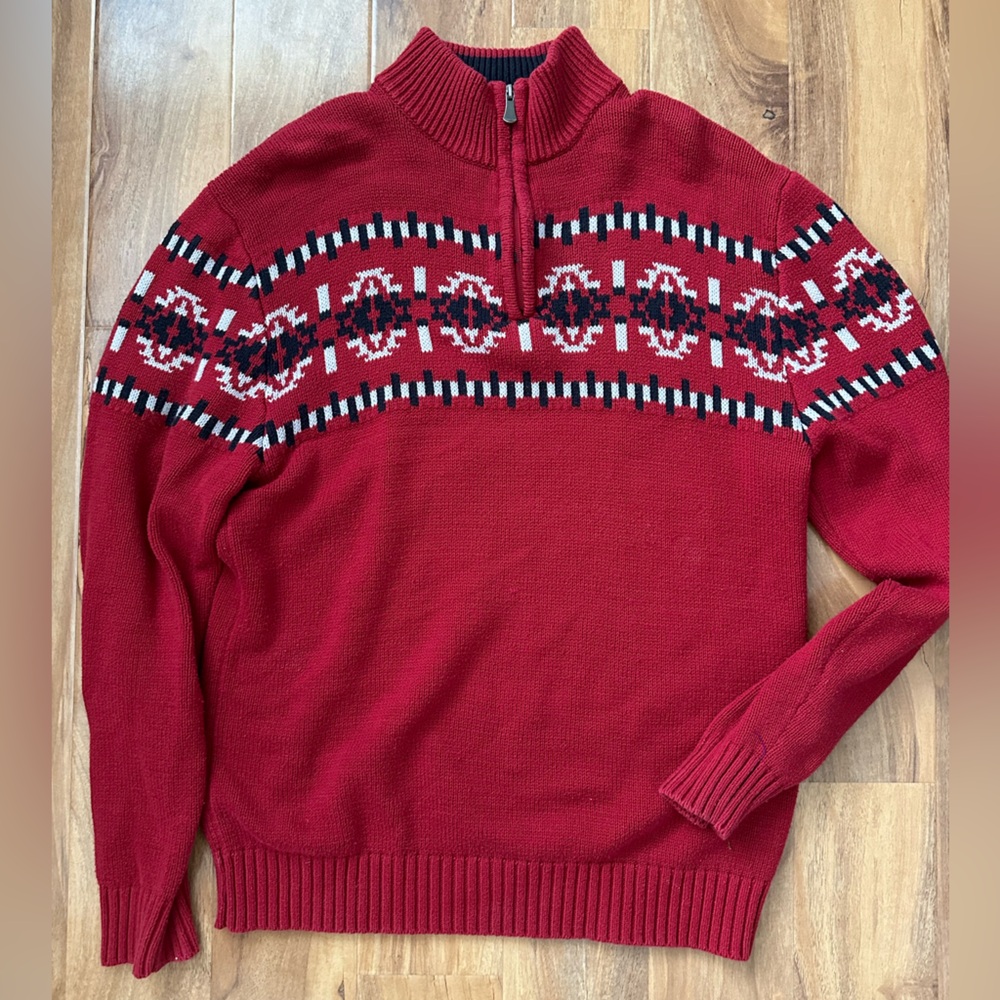 Outdoor Life Red Half Zip Up sweater